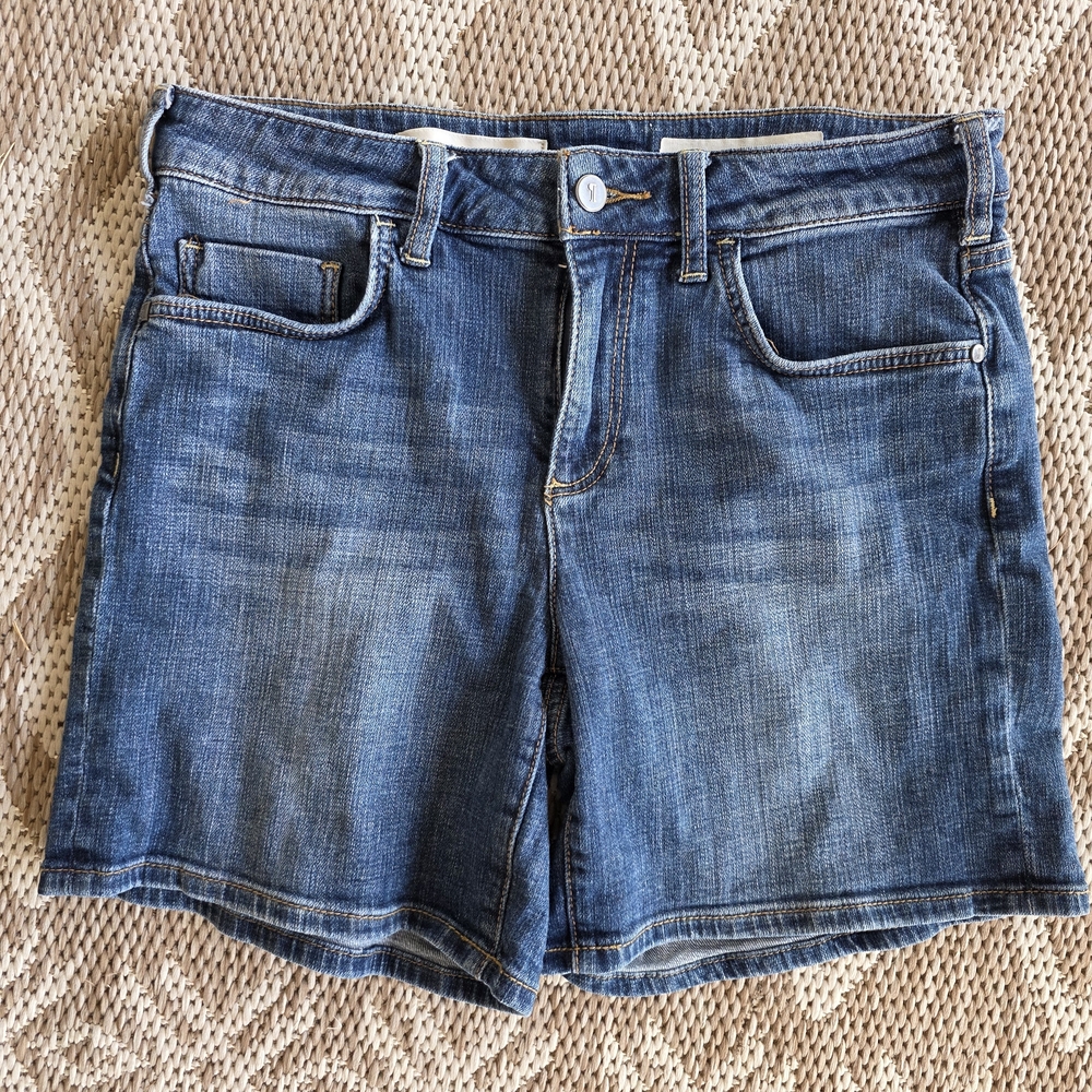 Anthropologie Pilcro And The Letterpress "Script" Denim Shorts Long Inseam